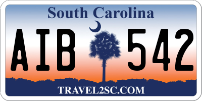 SC license plate AIB542