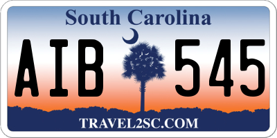 SC license plate AIB545