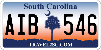 SC license plate AIB546
