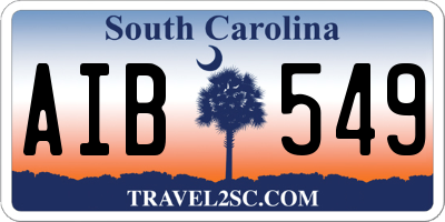 SC license plate AIB549