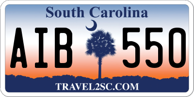 SC license plate AIB550