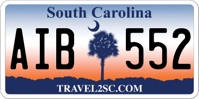 SC license plate AIB552