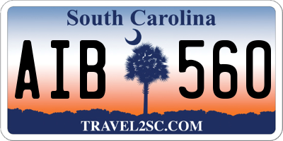 SC license plate AIB560