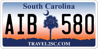 SC license plate AIB580