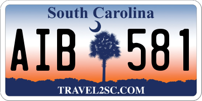 SC license plate AIB581