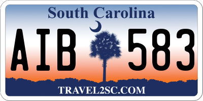 SC license plate AIB583