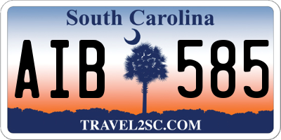 SC license plate AIB585