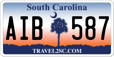 SC license plate AIB587