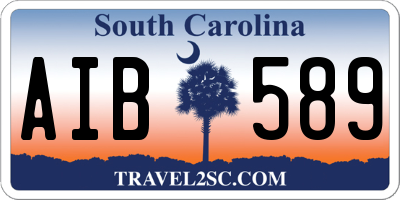 SC license plate AIB589