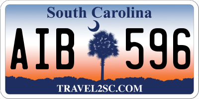 SC license plate AIB596