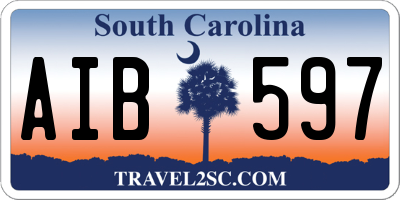 SC license plate AIB597