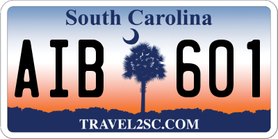 SC license plate AIB601