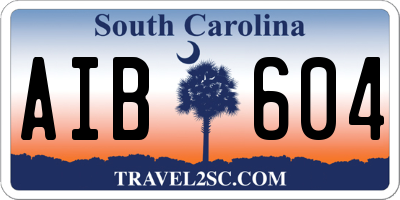 SC license plate AIB604