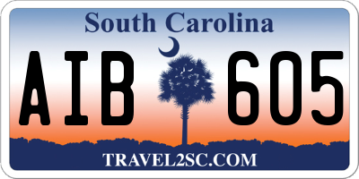 SC license plate AIB605