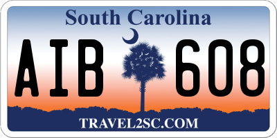 SC license plate AIB608