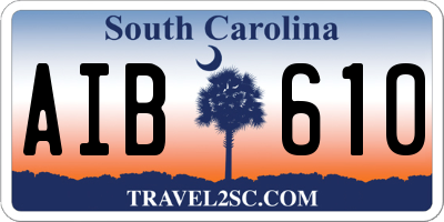 SC license plate AIB610