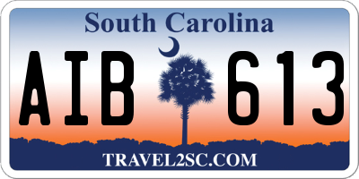 SC license plate AIB613