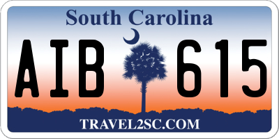 SC license plate AIB615