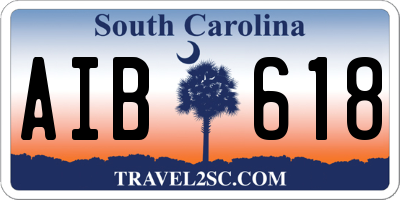 SC license plate AIB618