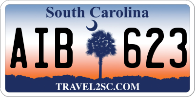 SC license plate AIB623