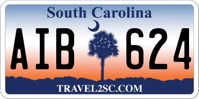 SC license plate AIB624