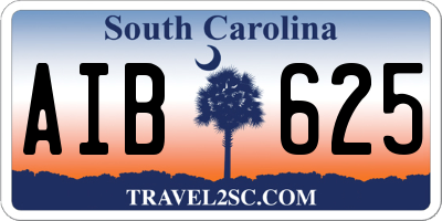 SC license plate AIB625