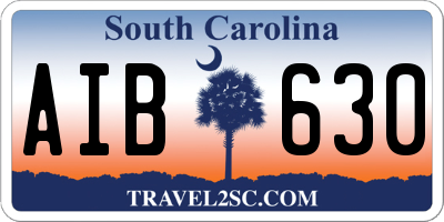 SC license plate AIB630