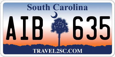 SC license plate AIB635