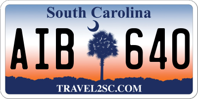 SC license plate AIB640