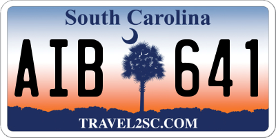 SC license plate AIB641