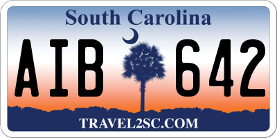 SC license plate AIB642