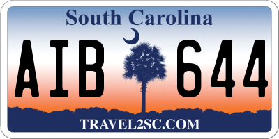 SC license plate AIB644