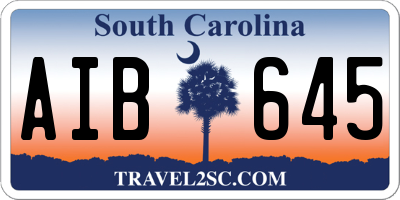 SC license plate AIB645