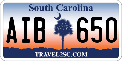 SC license plate AIB650