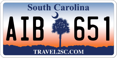 SC license plate AIB651