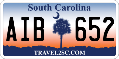 SC license plate AIB652