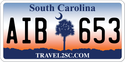 SC license plate AIB653