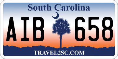 SC license plate AIB658