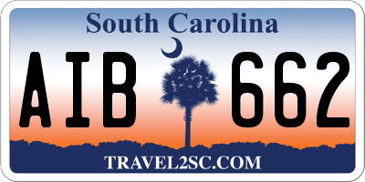 SC license plate AIB662