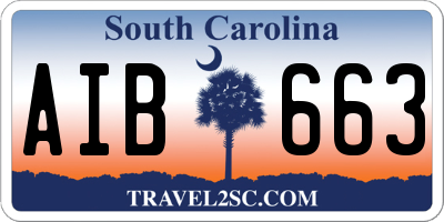 SC license plate AIB663