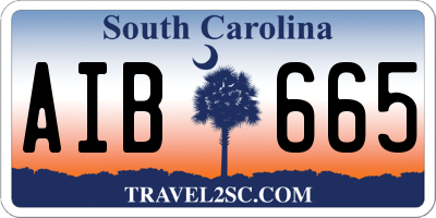 SC license plate AIB665