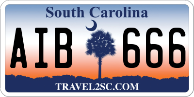 SC license plate AIB666