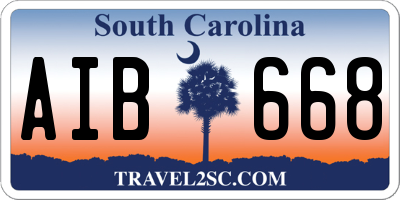 SC license plate AIB668