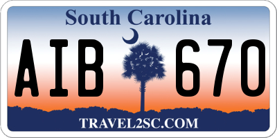 SC license plate AIB670