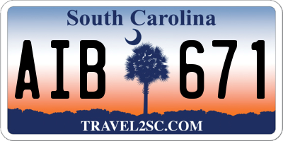 SC license plate AIB671