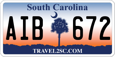 SC license plate AIB672