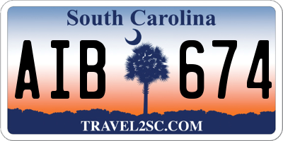 SC license plate AIB674