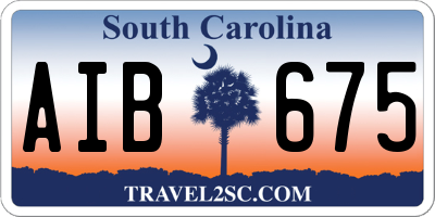 SC license plate AIB675