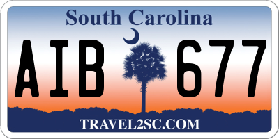 SC license plate AIB677