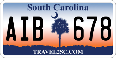 SC license plate AIB678